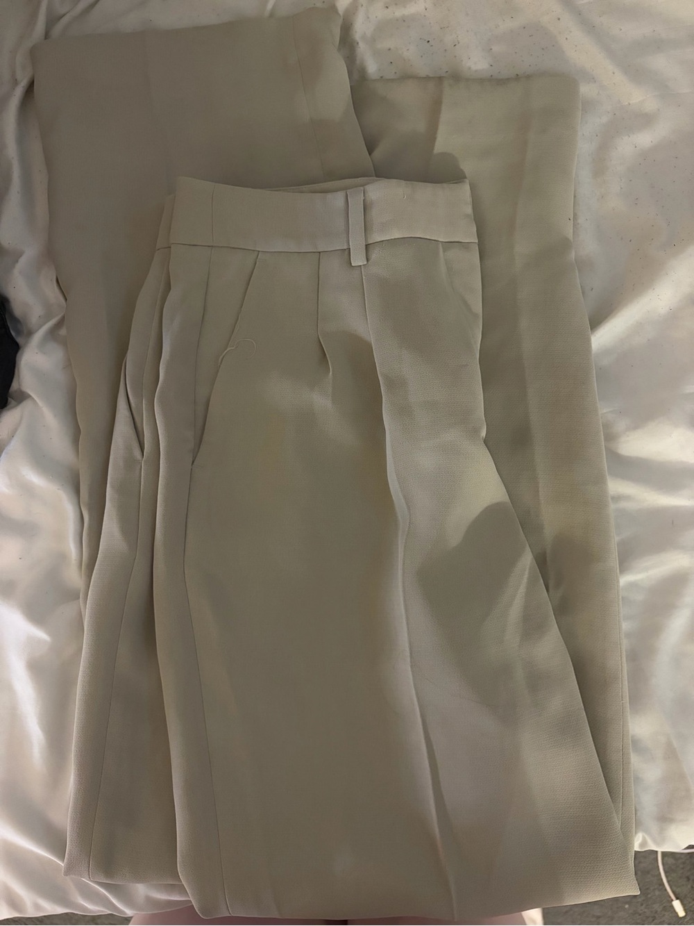 RW&CO High Waist Wide Leg Beige Dress Pants